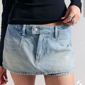 Free People Light Blue denim Mini Skirt
